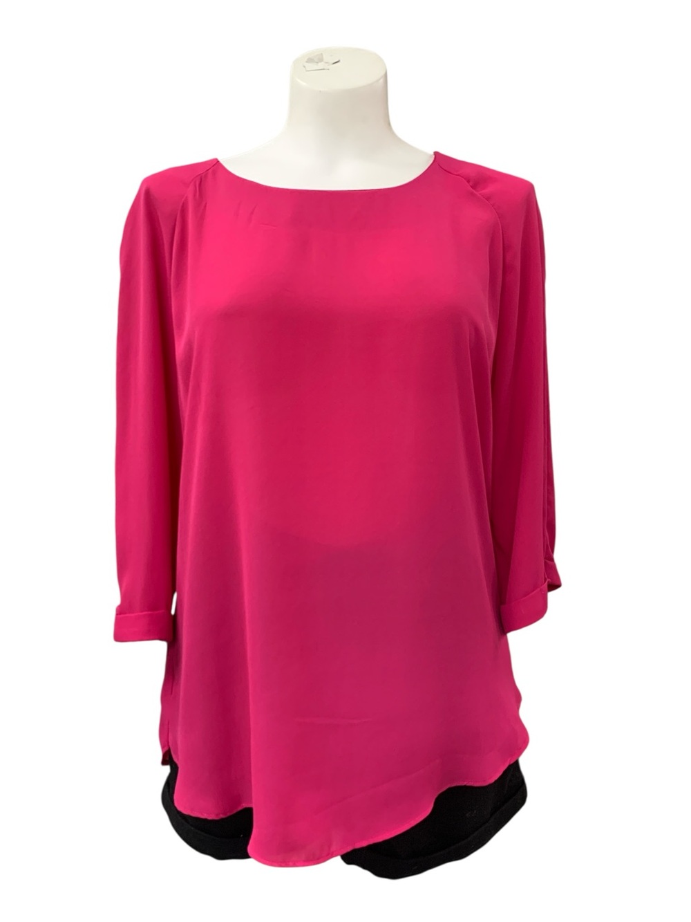 Suzy Shier Hot Pink Boat-Neck Tunic Size M